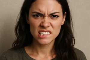 mujer mordiendo